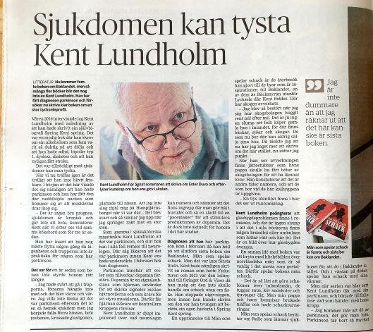 Intervju med Kent Lundholm och hans sjukdom. Parkinson.